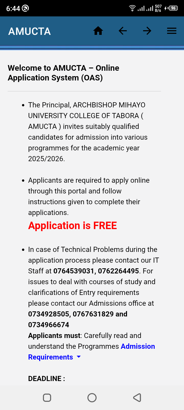 AMUCTA android APP screenshot