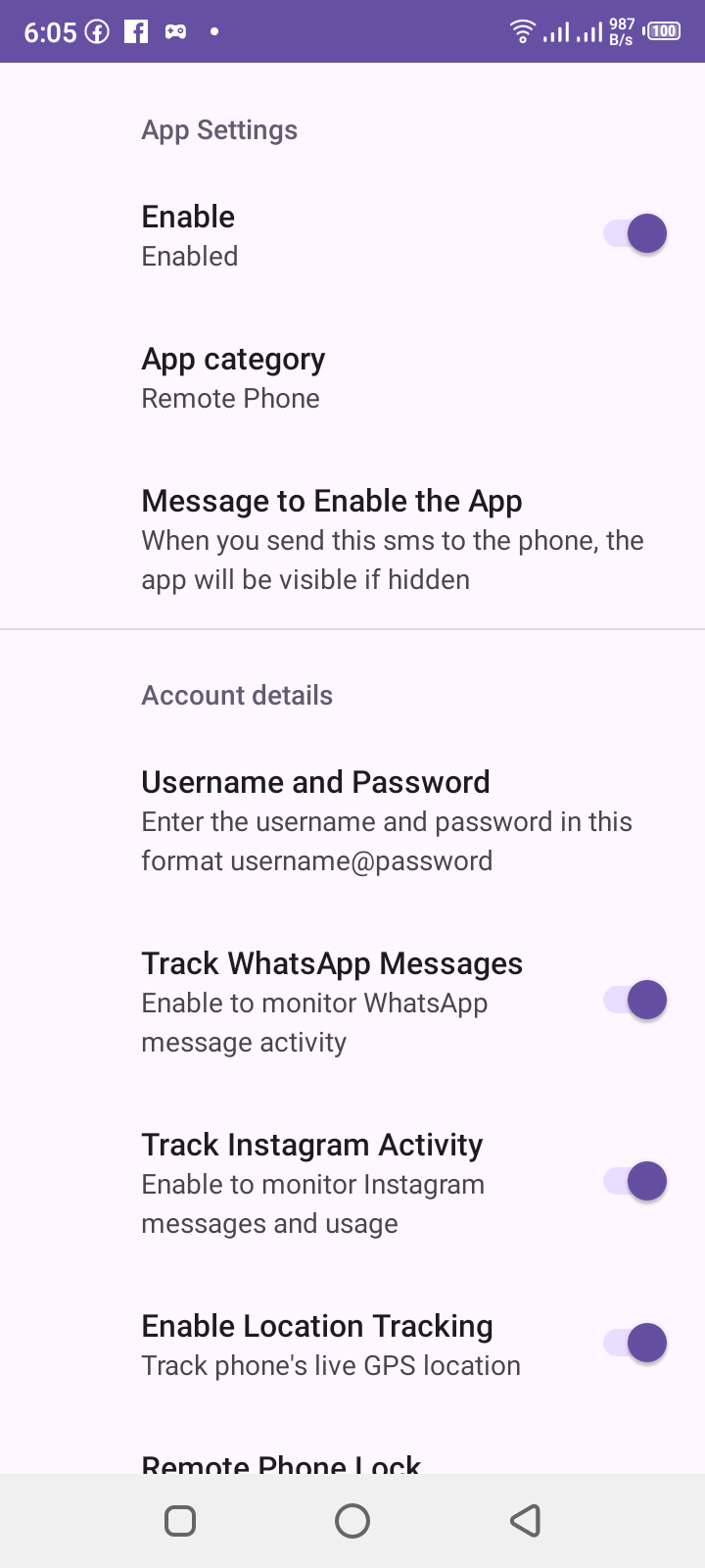 Remote Control Android app screenshot